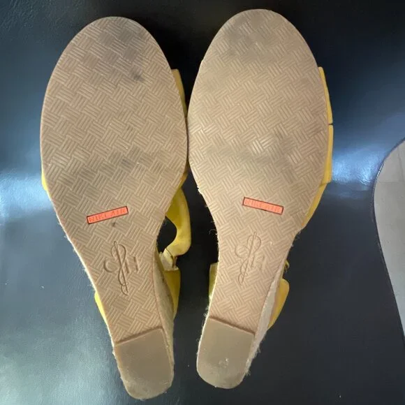 Cole Haan Mustard Yellow Leather Nike Air Wedge Sandals-Size 9.5 - Picture 7 of 10